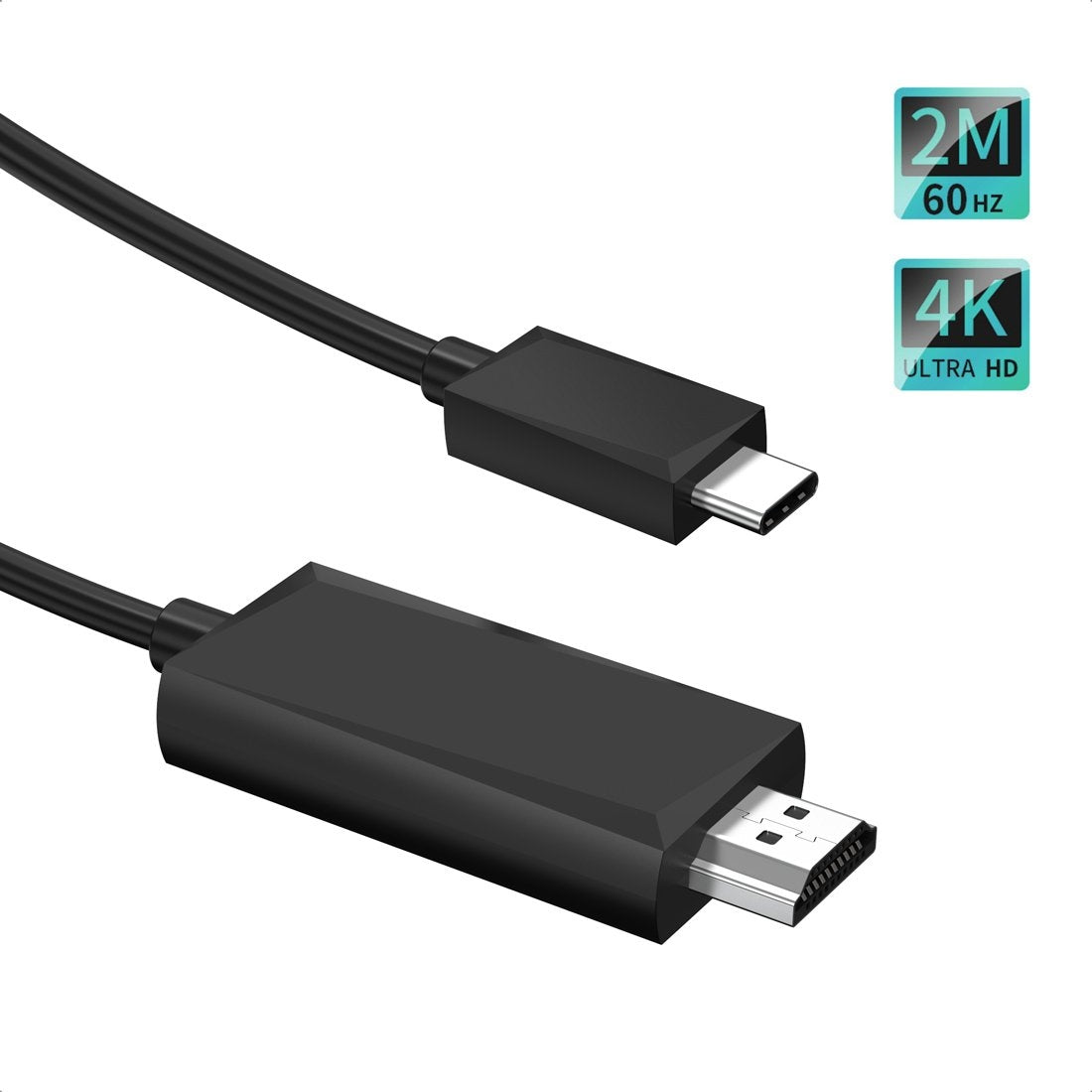 CHOETECH CH0020 4K 60Hz USB-C to HDMI Cable, 2M length with gold-plated connectors for enhanced signal quality.