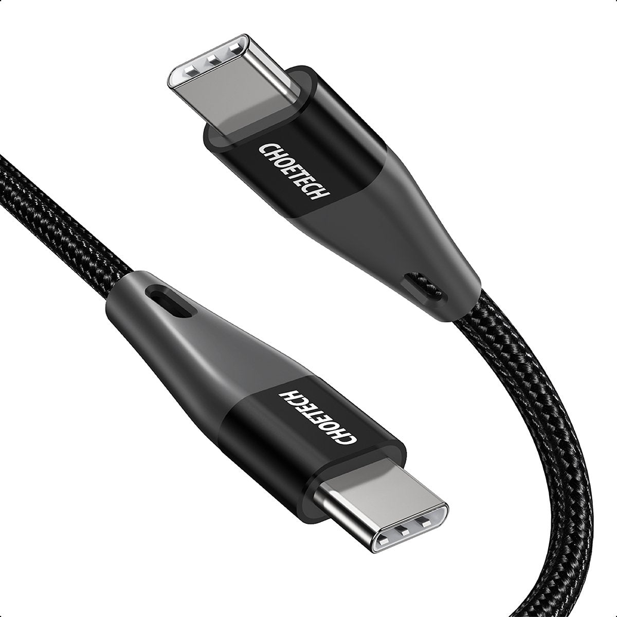 CHOETECH MIX00086 60W USB-C M to M cable combo pack featuring two 1.2m durable cables with nylon braided design.