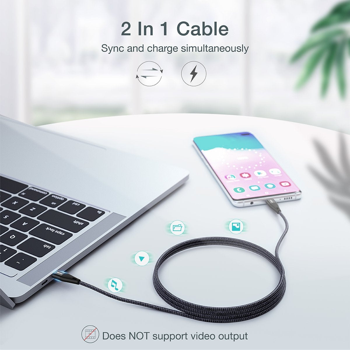 CHOETECH MIX00086 60W USB-C M to M cable combo pack featuring two 1.2m durable cables with nylon braided design.