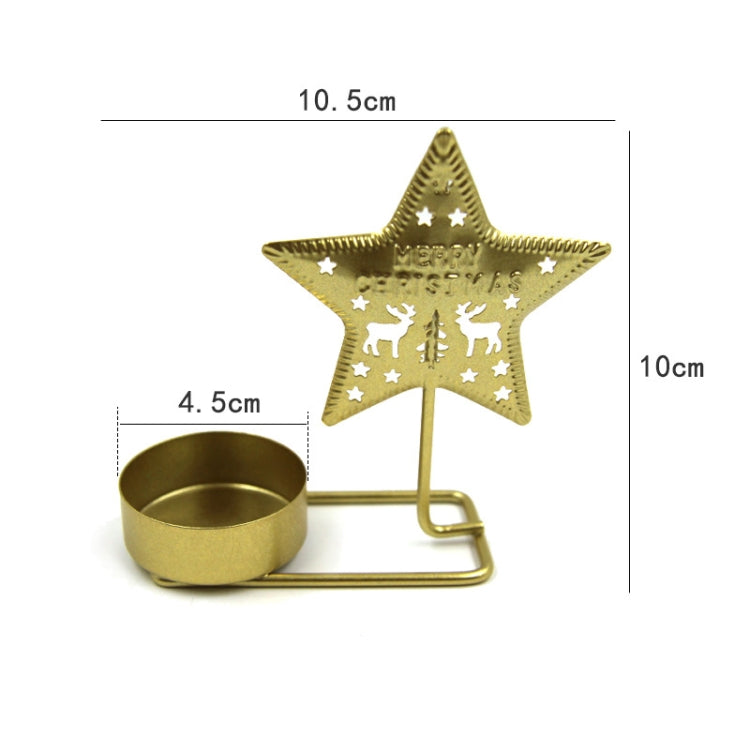 Christmas C Gold DH2303-03 Metal Retro Iron Art Candlesticks, showcasing elegant design and durable iron material.