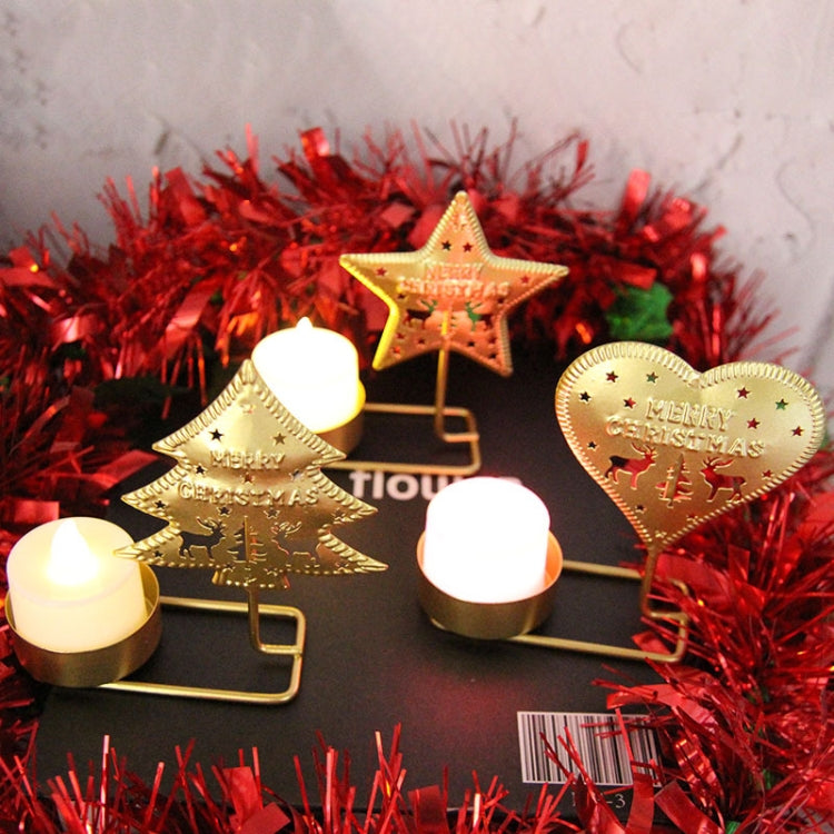 Christmas C Gold DH2303-03 Metal Retro Iron Art Candlesticks, showcasing elegant design and durable iron material.