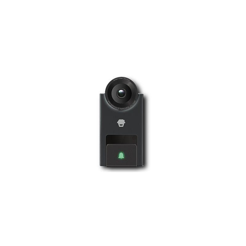 CHUANGO Smart Door Bell with sleek design and camera lens, mounted on a wall.