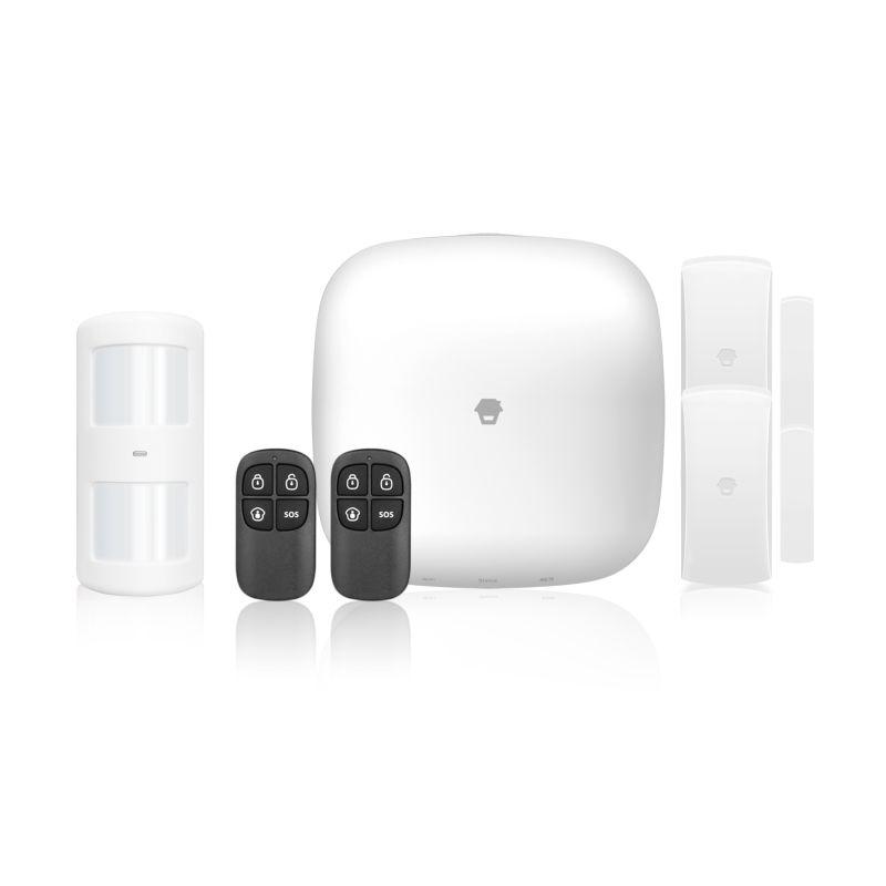 CHUANGO Smart Home Alarm Kit with sensors and control panel, designed for home security.