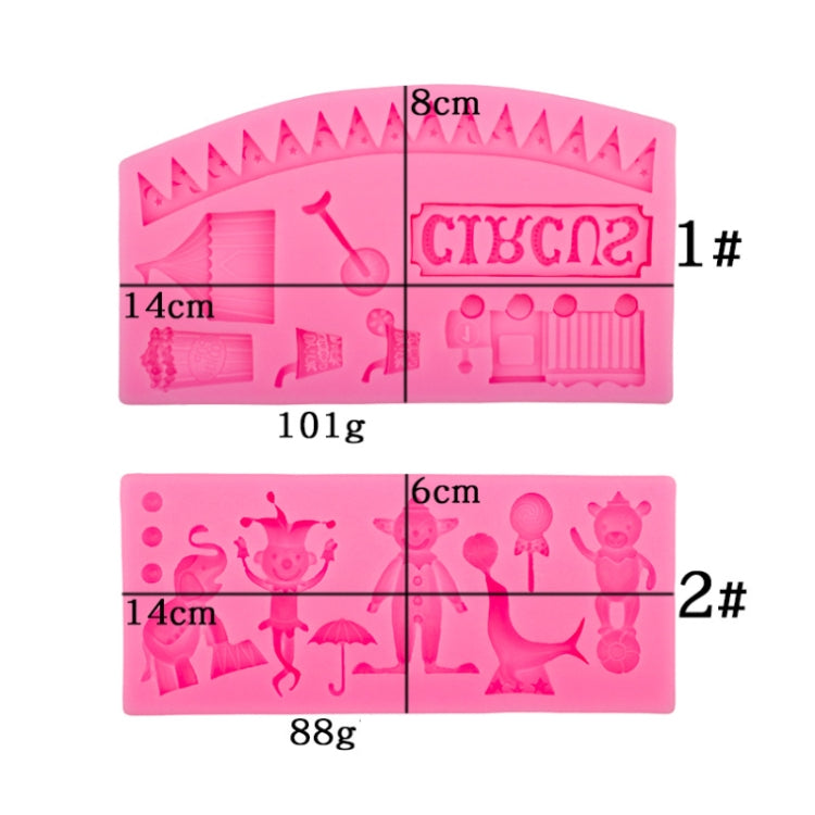 Circus themed clown animal silicone mold for baking, featuring playful designs for cakes and desserts.