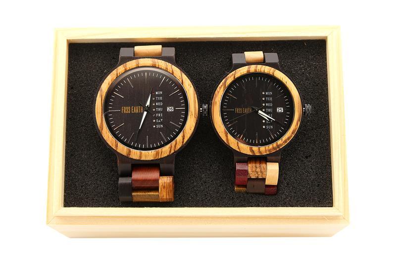 Cirque Walnut Watch featuring a wooden band and metal case, showcasing a natural walnut finish and Japanese quartz movement.