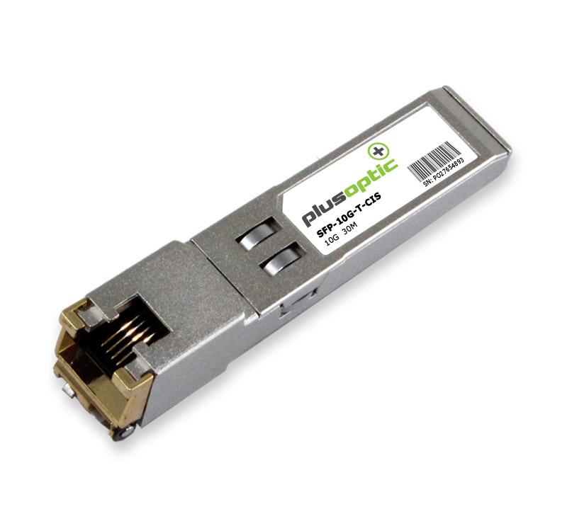 Cisco Compatible 10G Copper SFP+ transceiver with RJ-45 connector, designed for 30m distance.