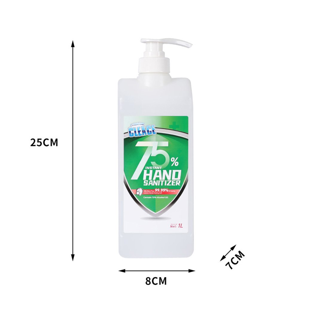 Cleace 2x Hand Sanitiser Instant Gel Wash bottles, showcasing 75% alcohol content and moisturizing properties.