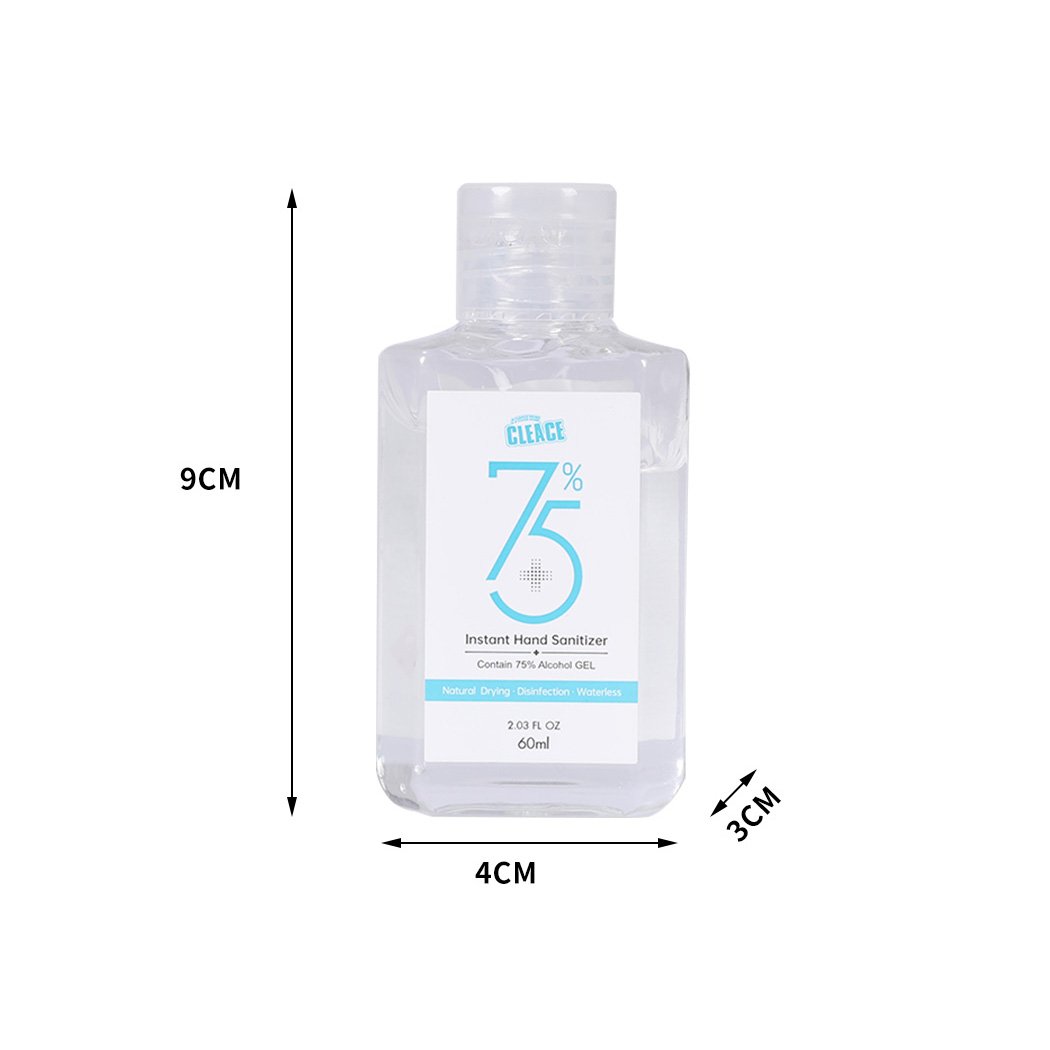 Cleace 8x Hand Sanitiser Gel 60ML bottles with 75% alcohol for effective germ protection and moisturizing care.