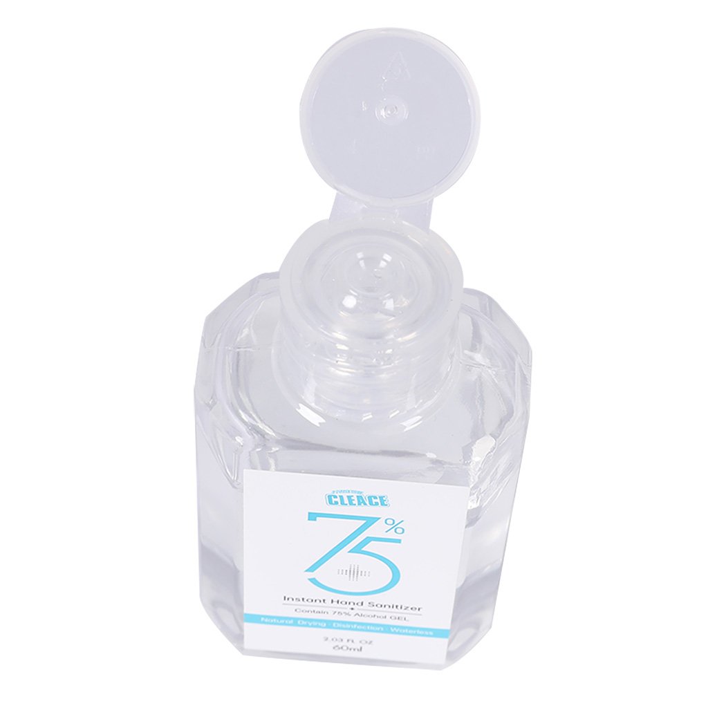 Cleace 8x Hand Sanitiser Gel 60ML bottles with 75% alcohol for effective germ protection and moisturizing care.