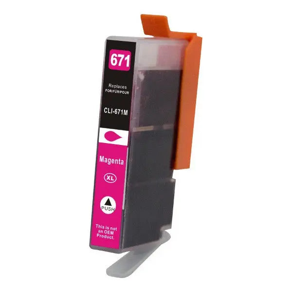 CLI-671XL Magenta Premium Compatible Inkjet Cartridge with vibrant color and high-quality components.