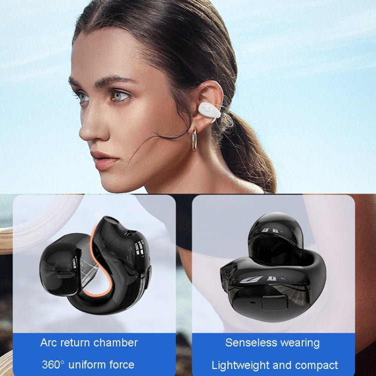 Clip-On Single Ear Bluetooth Earphone designed for sports, featuring a sleek design and advanced technology for high-fidelity sound.