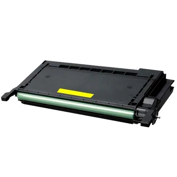 CLP-Y660B Yellow Premium Generic Toner cartridge, showcasing its vibrant yellow color and remanufactured design.