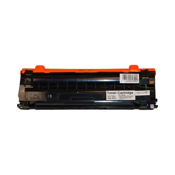 CLT-506L Black Premium Generic Remanufactured Toner Cartridge with packaging, showcasing its design and features.