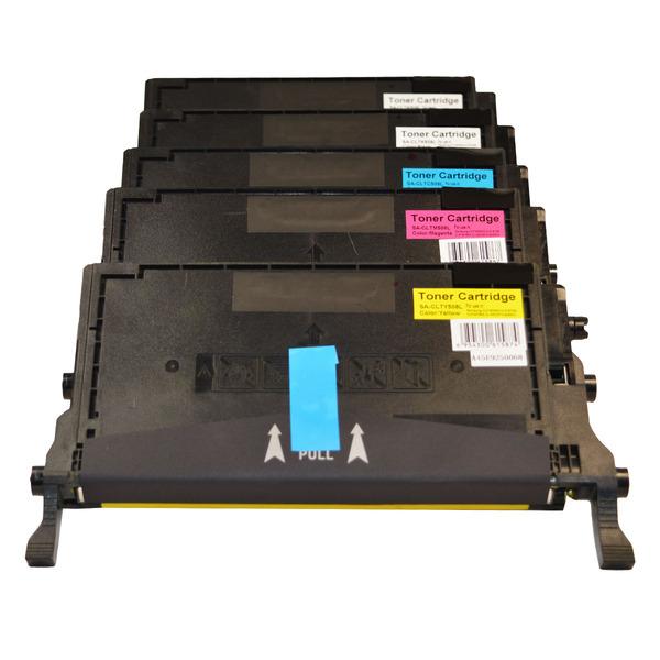 CLT-508L Premium Generic Toner Set of 5 including two black, one cyan, one magenta, and one yellow cartridge, ideal for vibrant printing.