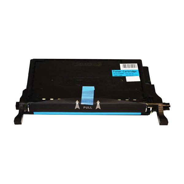 CLT-C609S Premium Generic Cyan Toner cartridge for Samsung printers, showcasing vibrant cyan color and sleek design.