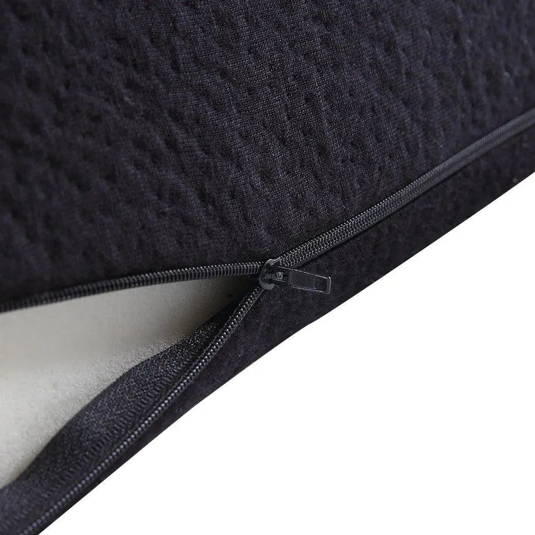 Cool Gel Memory Foam Bed Wedge Pillow in black with a removable bamboo fiber cover, designed for neck and back support.