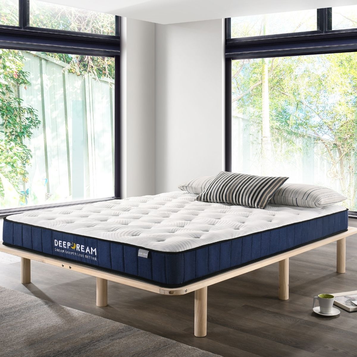 Cool Gel Memory Foam Mattress with 5 Zone Pocket Spring, showcasing its plush surface and supportive design.