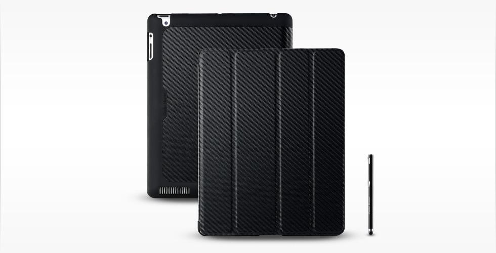 COOLERMASTER iPad 3 Wakeup Folio in Black Carbon with a sleek design and included high precision stylus.