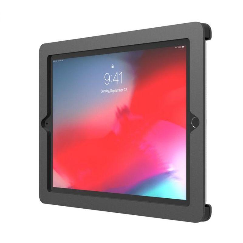 COMPULOCKS Axis Enc securely locking an iPad 10.2 at a POS station, showcasing its premium quality and design.