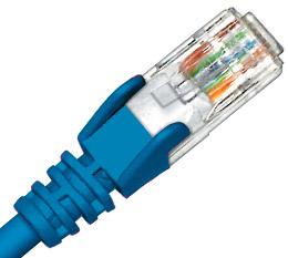 CONNECTLAND 1M Cat5 Blue Cable with RJ45 connectors, ideal for networking devices.