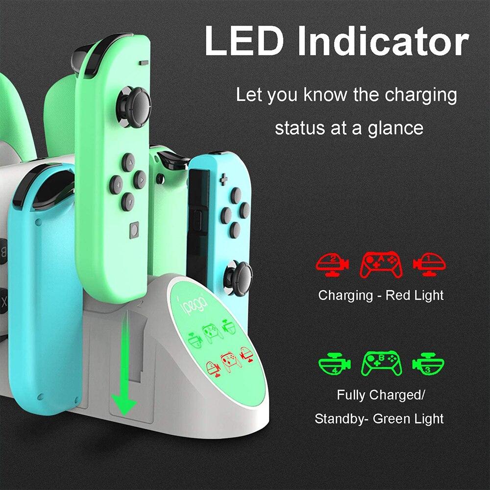 Control Battery Charger for Nintendo Switch Joy Con, featuring a sleek design with slots for charging multiple controllers simultaneously.