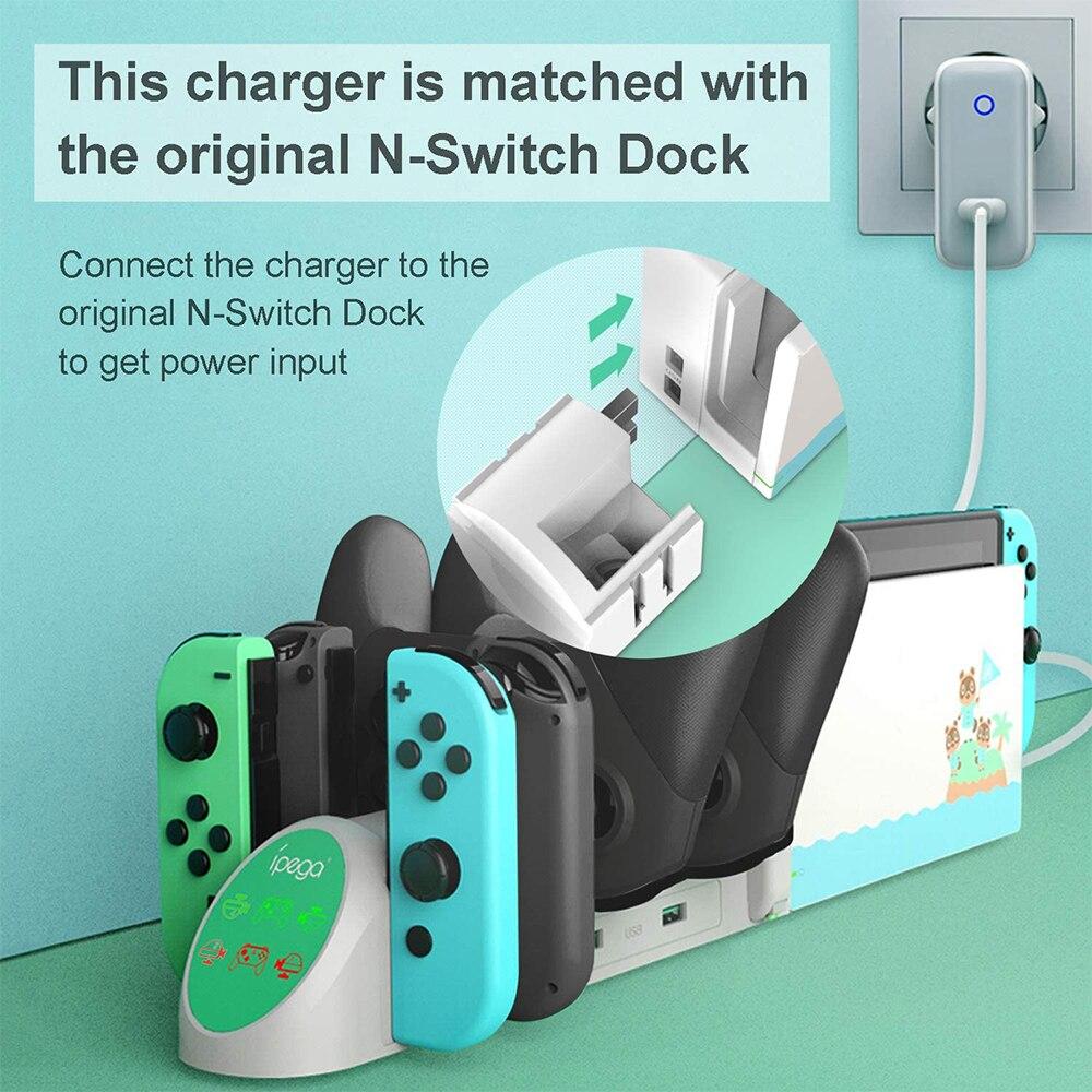 Control Battery Charger for Nintendo Switch Joy Con, featuring a sleek design with slots for charging multiple controllers simultaneously.