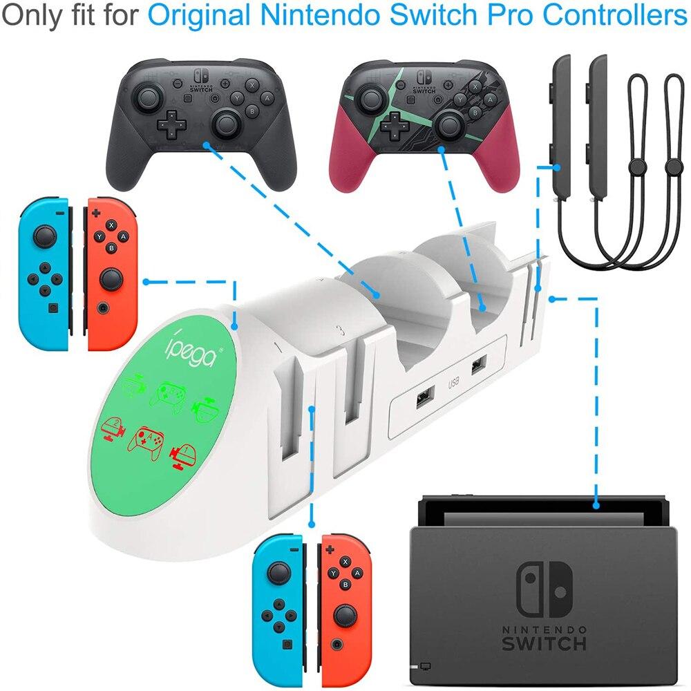 Control Battery Charger for Nintendo Switch Joy Con, featuring a sleek design with slots for charging multiple controllers simultaneously.