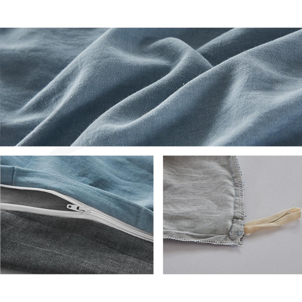 Cosy Club King Quilt Cover Set in Deep Ocean, showcasing a soft, two-tone design made from 100% washed cotton, perfect for year-round comfort.