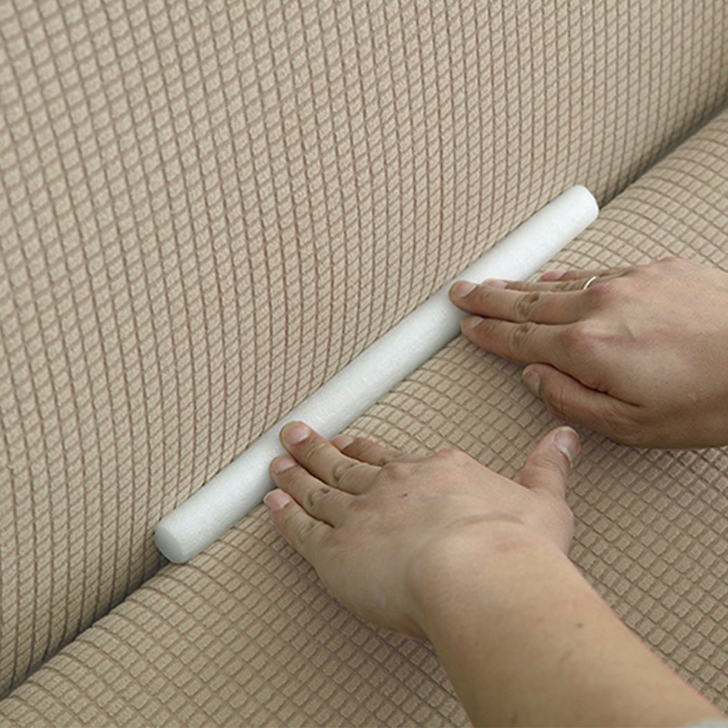 Couch Stretch Sofa Lounge Cover Protector Slipcover for 2 Seater in Sand, showcasing its soft texture and well-stitched edges.