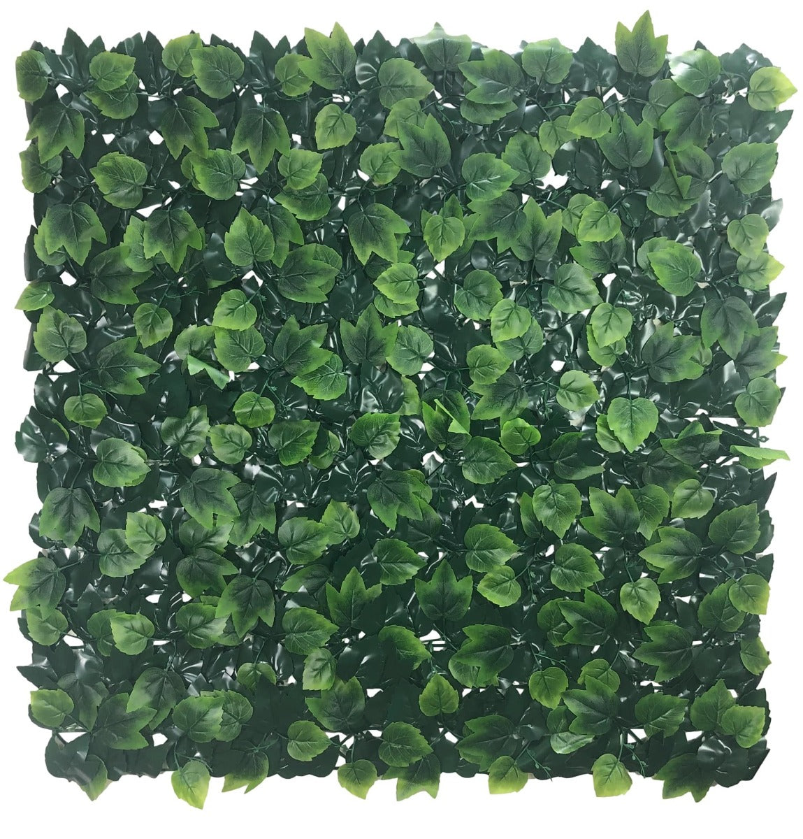 Country Oak Artificial Vertical Garden Hedge Panel 1m x 1m with realistic foliage and plastic mesh backing, ideal for indoor and outdoor use.