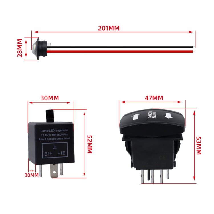 CP-4333 ATV UTV Turn Signal Light Horn Fuse Relay Kit showcasing its components and design, suitable for various off-road vehicles.