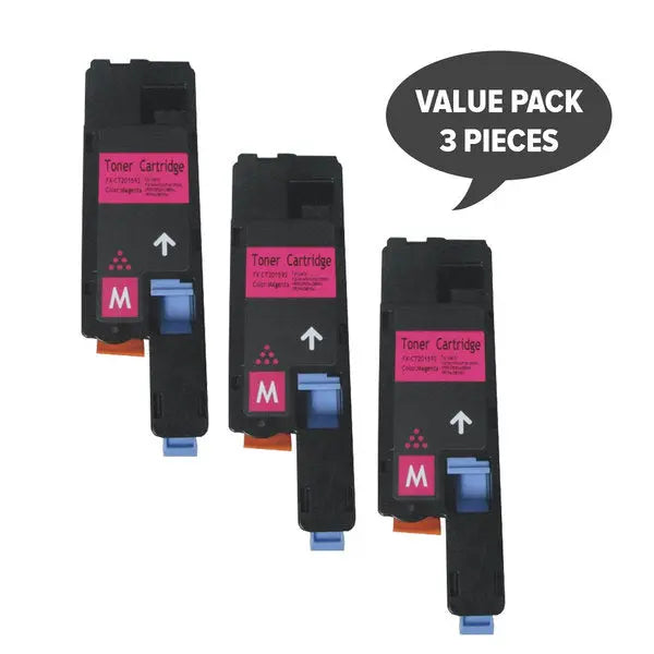 CT201593 CP105/205 Premium Generic Magenta Toner cartridge set of 3, showcasing vibrant magenta color and premium quality.