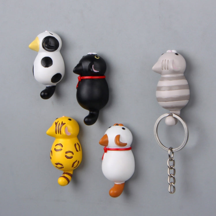 Cute Cartoon Cat 3D Fridge Magnet in gray, showcasing a playful design with vivid colors and a three-dimensional shape.