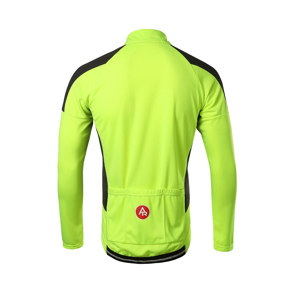 Cycling Jerse Men's Pro Team black long sleeve jersey, featuring breathable mesh fabric and reflective details for safety.