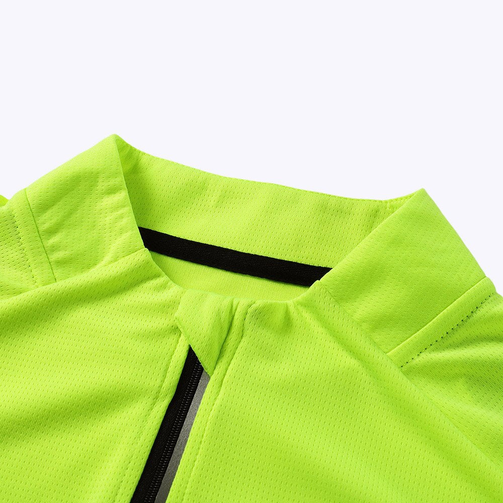 Cycling Jerse Men's Pro Team black long sleeve jersey, featuring breathable mesh fabric and reflective details for safety.