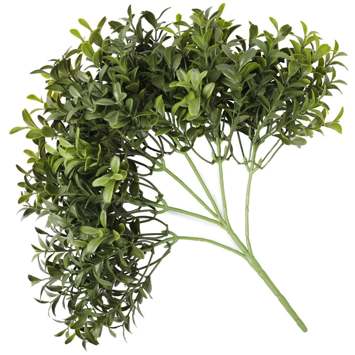 Dense Artificial Buxus Foliage 30cm with lush green leaves and slender stem, perfect for home and garden decor.