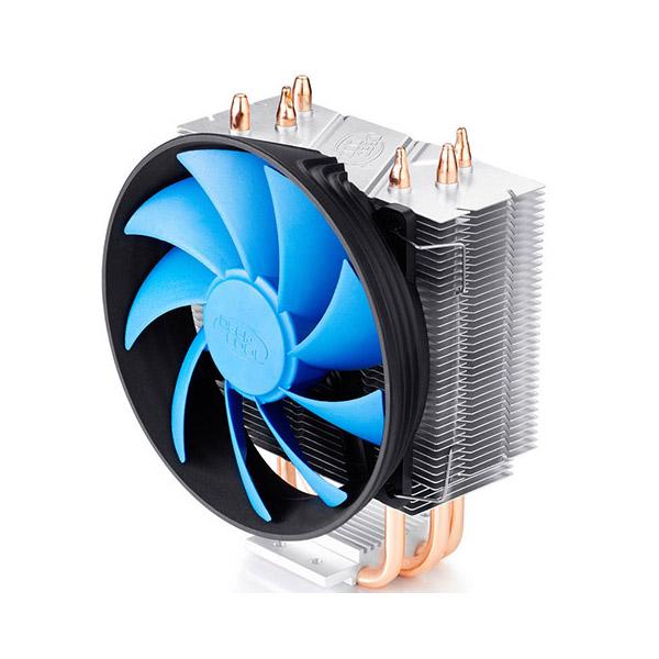 DEEPCOOL Gammaxx 300 CPU Cooler featuring three heatpipes and a 120mm PWM fan, designed for efficient cooling and compatibility with various CPU sockets.