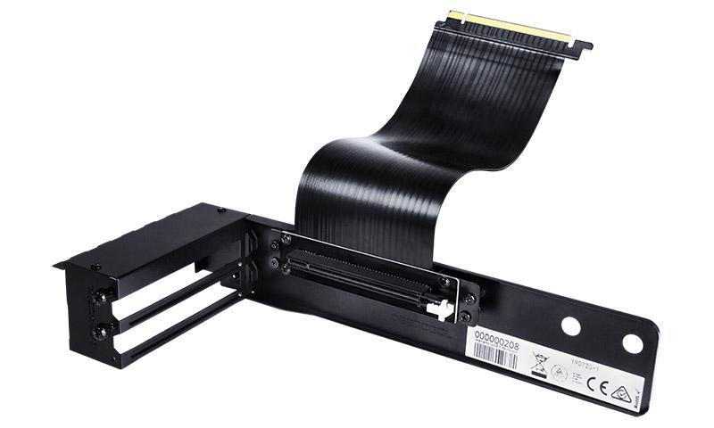 DEEPCOOL PCIe 16X Graphics Card Adaptor with 200mm extension cable, showcasing vertical installation for graphics cards.