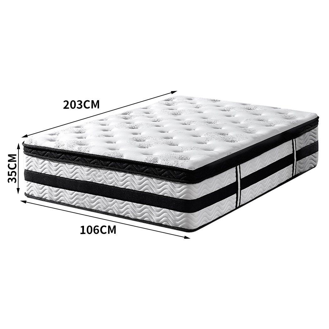 DeramZ 35CM Thickness Euro Top Egg Crate Foam Mattress in King Single, featuring a breathable bamboo cover and plush egg crate foam for ultimate comfort.