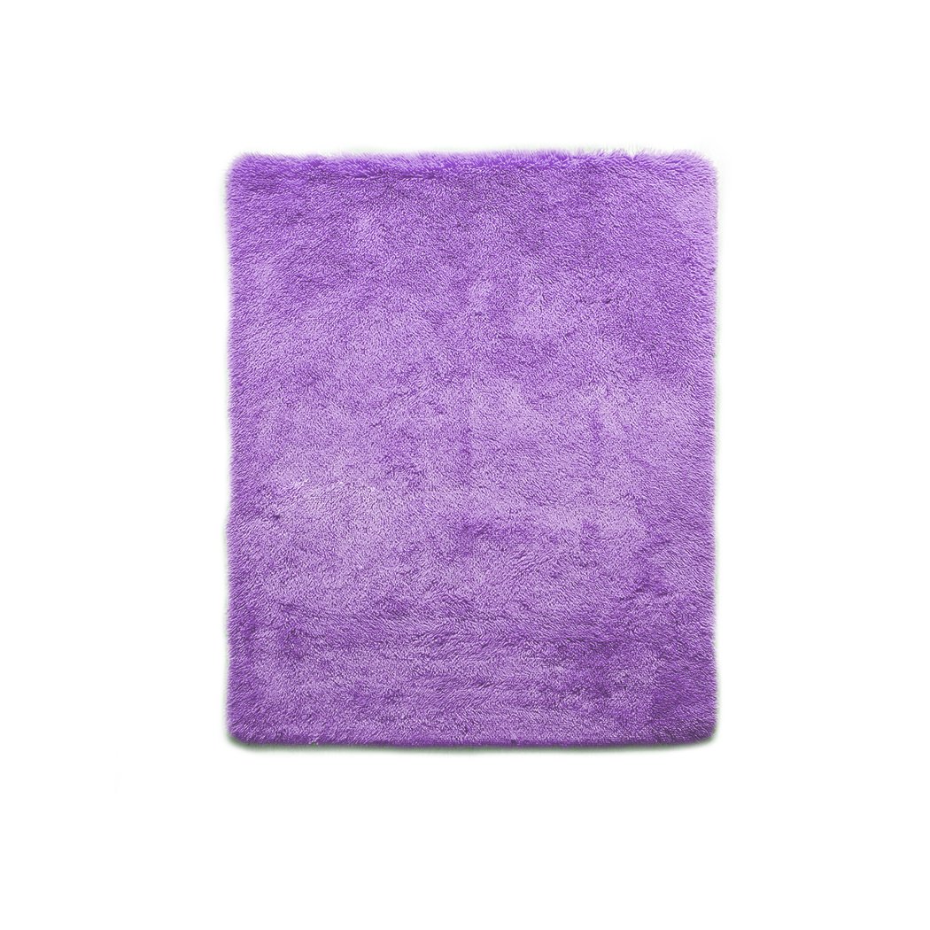 Designer Soft Shag Shaggy Floor Confetti Rug in purple, showcasing its plush texture and non-slip silicone bottom, perfect for home decor.