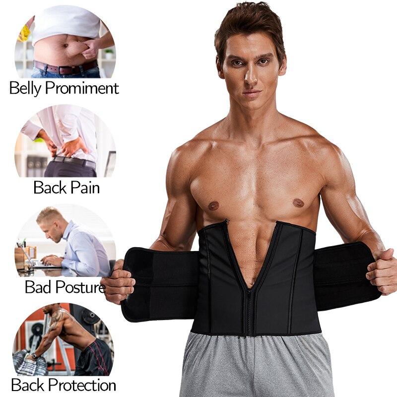 Detachable Waist Trimmer Belt designed for weight loss and fitness, featuring adjustable straps and a sleek design for men.