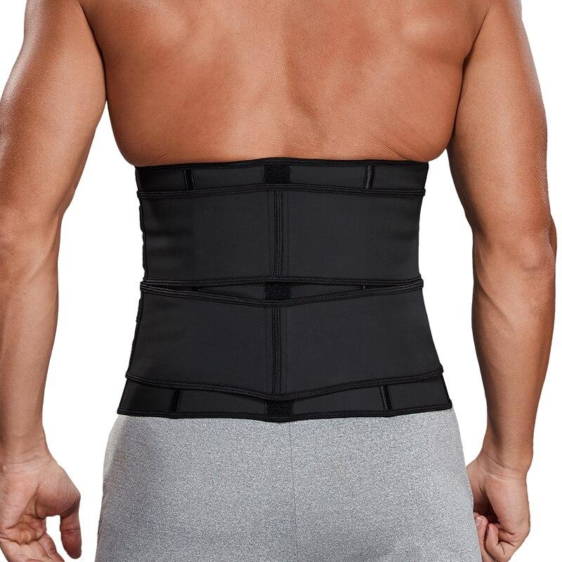 Detachable Waist Trimmer Belt designed for weight loss and fitness, featuring adjustable straps and a sleek design for men.