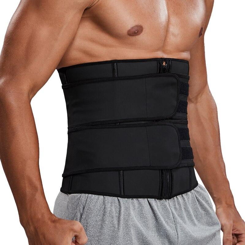 Detachable Waist Trimmer Belt designed for weight loss and fitness, featuring adjustable straps and a sleek design for men.