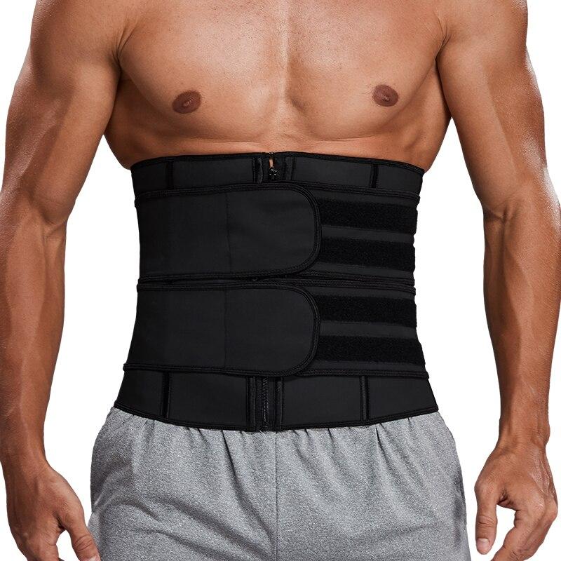 Detachable Waist Trimmer Belt designed for weight loss and fitness, featuring adjustable straps and a sleek design for men.