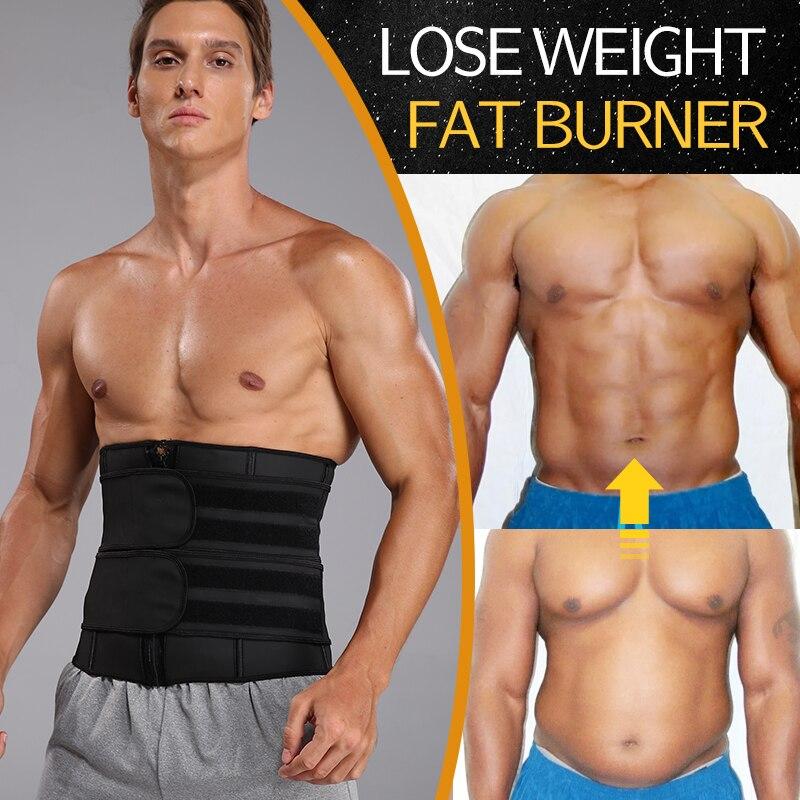 Detachable Waist Trimmer Belt designed for weight loss and fitness, featuring adjustable straps and a sleek design for men.