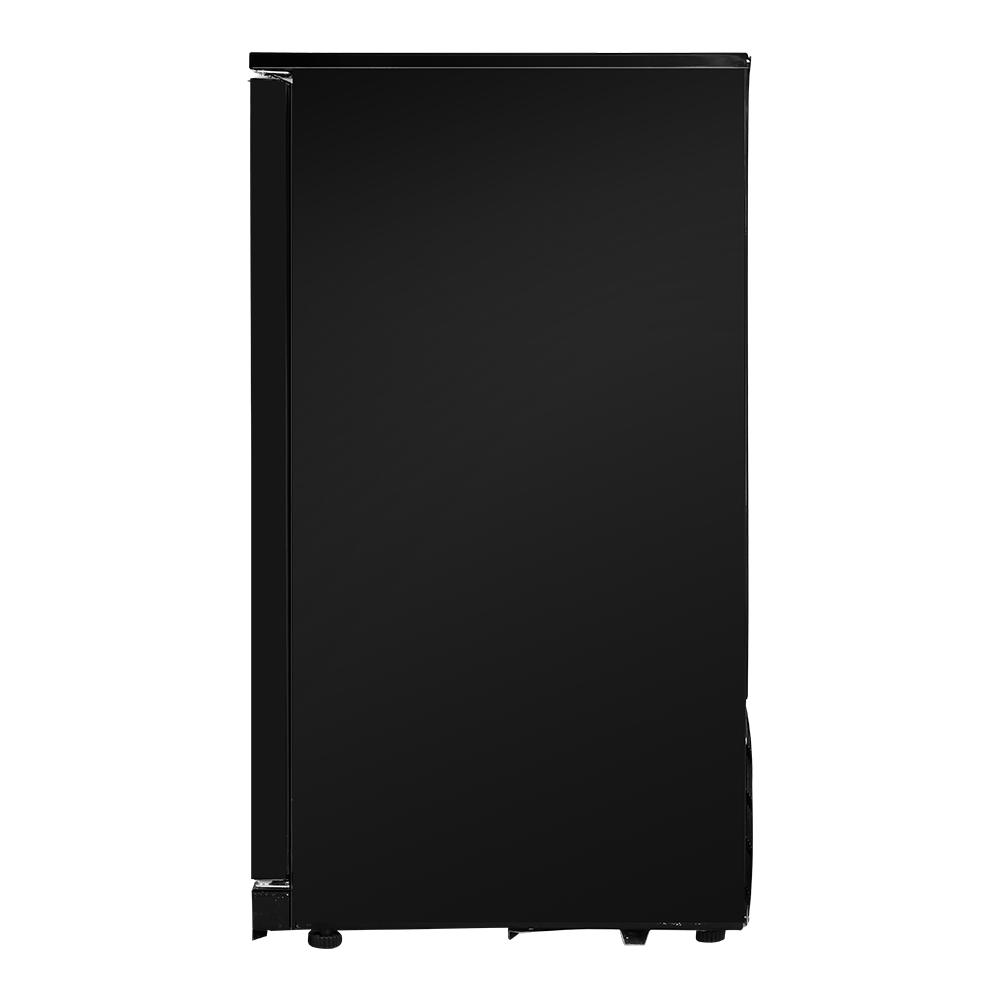 Devanti Bar Fridge with double glass doors, showcasing beverages inside, designed for commercial use.