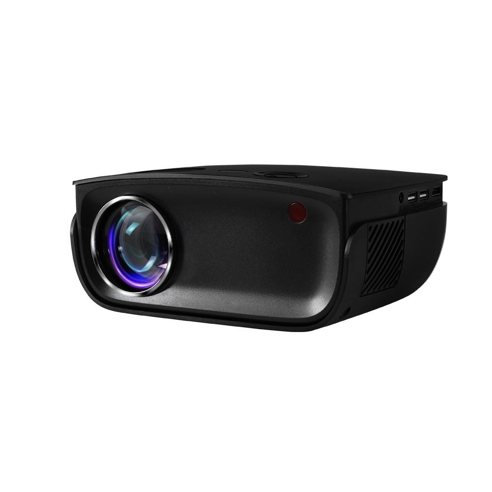 Devanti Mini Video Projector showcasing its sleek design and connectivity ports, ideal for home entertainment.