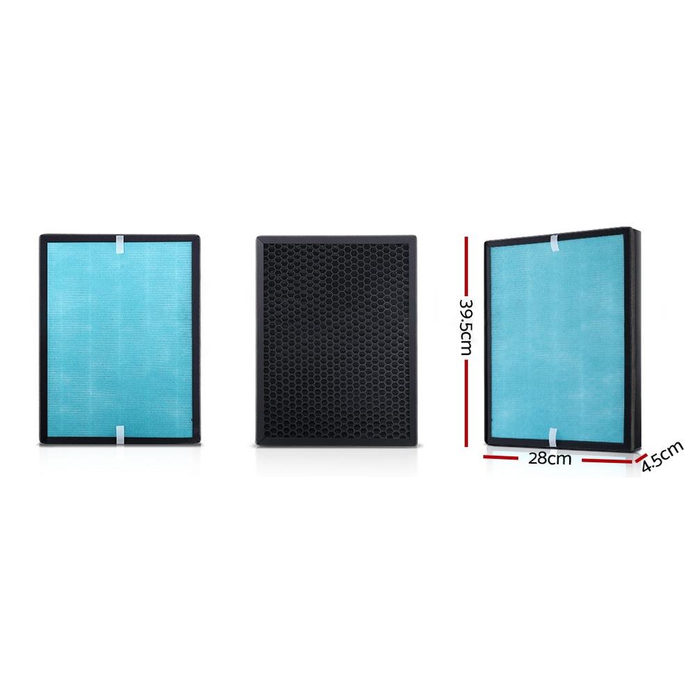 Devanti Replacement Filter for Air Purifier showcasing three-layer filtration including HEPA and carbon layers.