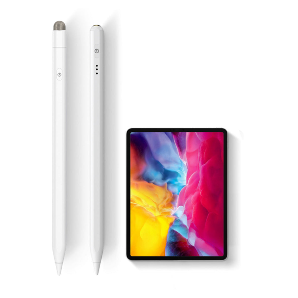 Digi Pen for iPad and Tablets with fine tip, showcasing its sleek aluminum design and accessories.