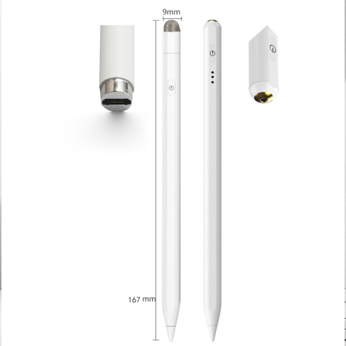 Digi Pencil for iPad and tablets, showcasing its sleek aluminum design and fine tip for precision drawing.